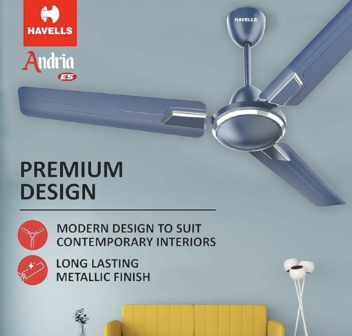 Havells 1200mm Andria Energy Saving Ceiling Fan (Indigo Blue, Pack of 1) 2 stars - Image 2